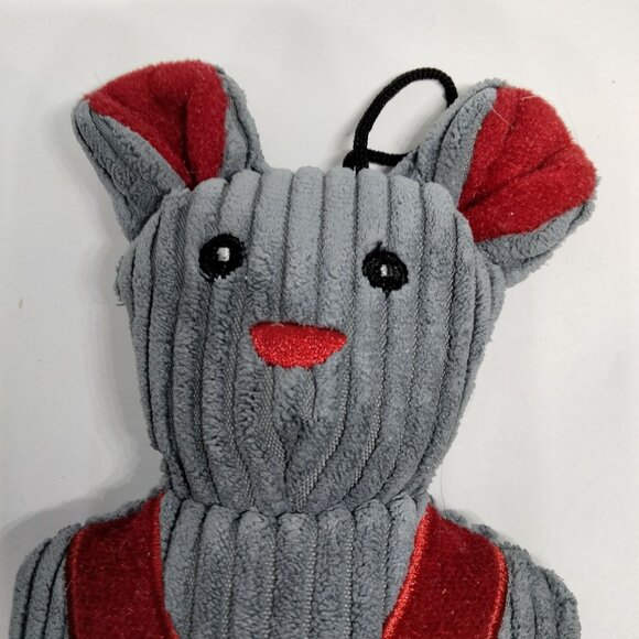 Hugglehounds Gray Mouse Dog Toy Squeaky Plush 8 inch - Picture 2 of 7